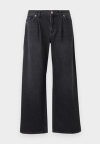 LOW-RISE WIDE LEG - Široké nohavice - washed black