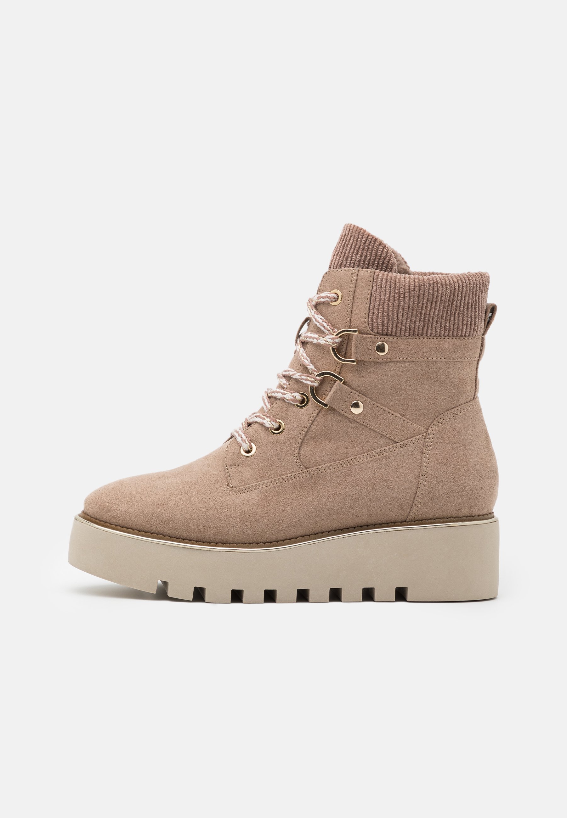 Tamaris BOOTS Enkellaarsjes met sleehak taupeTaupe Tamaris BOOTS Enkellaarsjes met sleehak beigeBeige