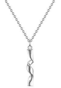 Sudraba piekariņš kaklarota ar savīto, izstiepto dizainu un pulētu apdari, pievienota ķēdei ar posmiem.