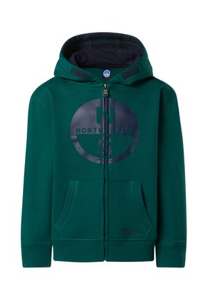HOODIE WITH MAXI LOGO - Felpa con zip - dark green