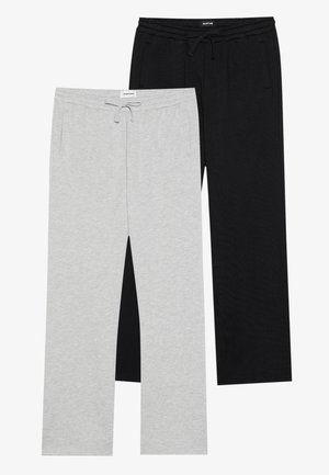 YOURTURN by Zalando 2 PACK UNISEX - Tracksuit bottoms - black,mottled light grey