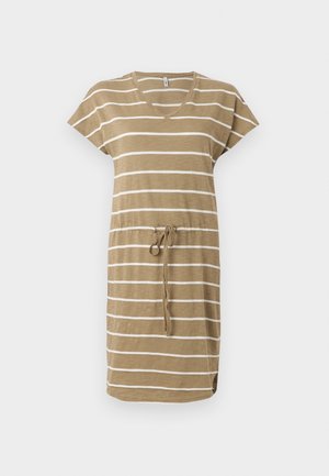 ONLY, ONLSUMMER V NECK - Robe t-shirt - beige/white