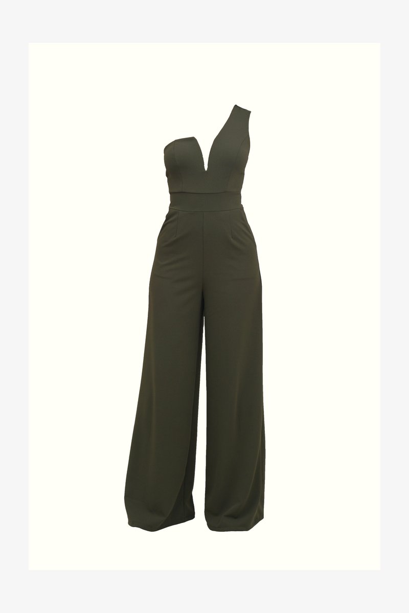 G Wal WAL G. FLEUR ONE SHOULDER JUMPSUIT - Haalari - khaki green/khaki ...
