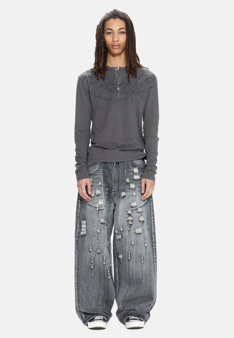 Jaded London GREY DISTRESSED BULLET HOLE XL COLOSSUS - Baggy Jeans 