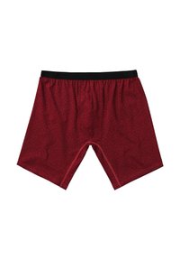 Boxer shorts rojos con un patrón de espiga, que cuentan con una cinturilla elástica negra y un corte recto. Hechos de una tela suave y transpirable.