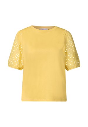 Street One Studio, T-SHIRT MIT EMBROIDERY ÄRMELN - Printtipaita - snap yellow