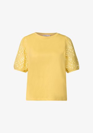 Street One Studio, T-SHIRT MIT EMBROIDERY ÄRMELN - Printtipaita - snap yellow