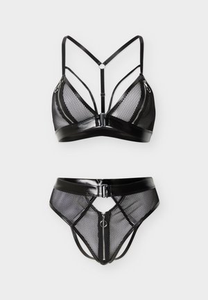 ZORAH ZIP CROTCHLESS - Conjunto de ropa interior - black