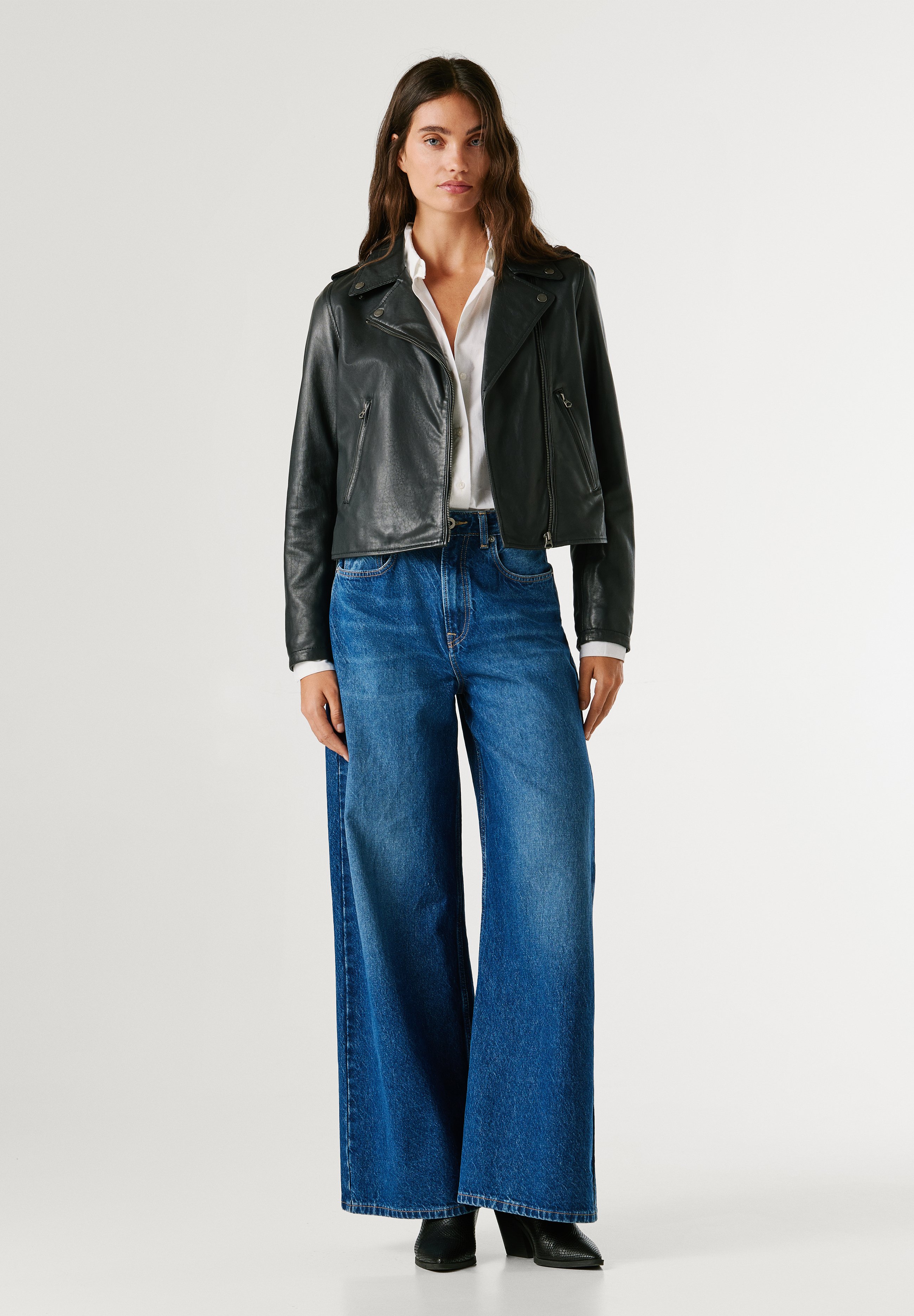 Pepe Jeans SILVIA - Leather jacket - black - Zalando.co.uk