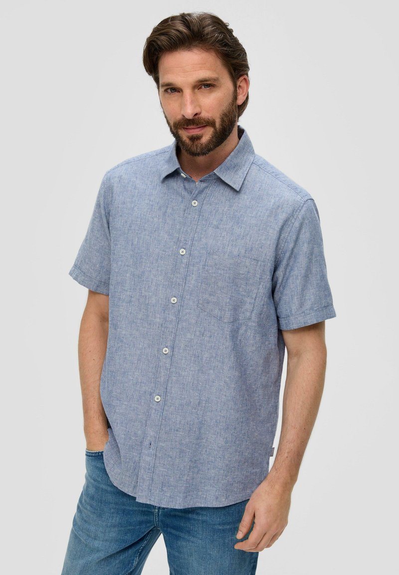 s.Oliver REGULAR KURZARM - Overhemd - navy