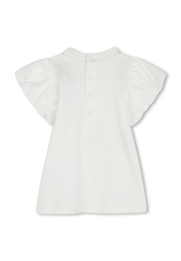SHORT SLEEVED DRESS - Jersey dress - ivory2