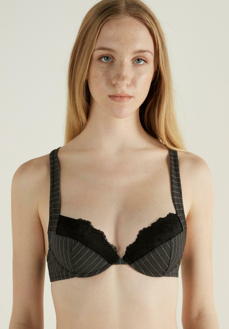 Tezenis MOSCOW ELEGANT PINSTRIPE Pushup BH streifen black