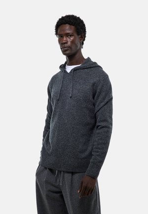 LONGUES RESSERRÉES AUX POIGNETS - Sweat à capuche - anthracite chine
