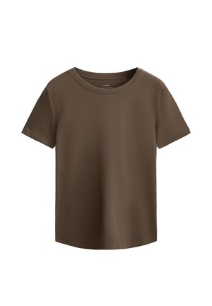 OYSHO SHORT-SLEEVED - Osnovna majica kratkih rukava - brown