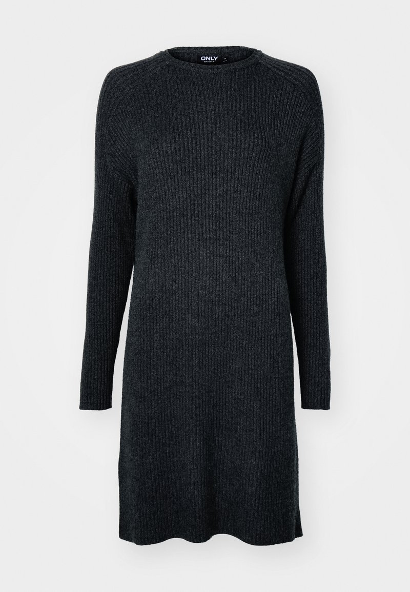 Only Gebreide jurk donkergrijs gemêleerd Only Gebreide jurk donkergrijs gemêleerd