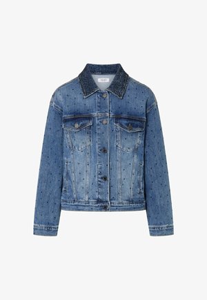 LIU JO, LIU JO DENIM JACKET WITH MICRO RHINESTONES - Denimová bunda - blue
