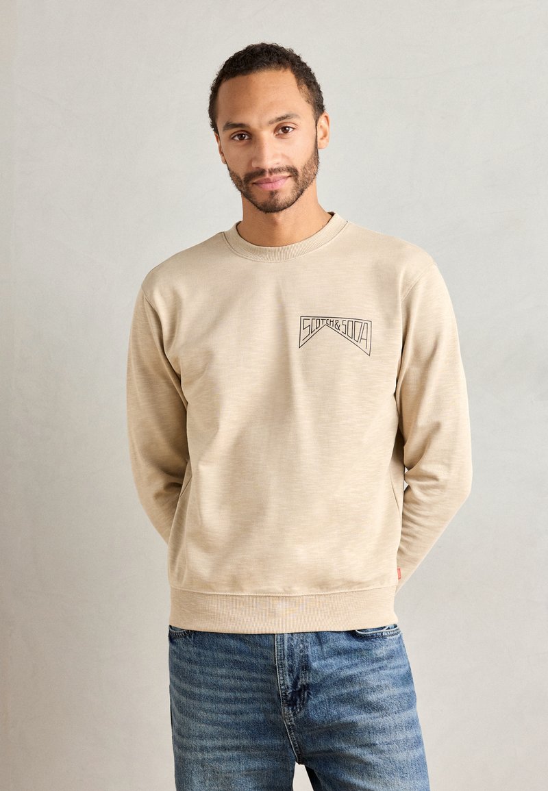 Scotch & Soda LEFT CHEST LOGO - Sweatshirt - plaza taupe