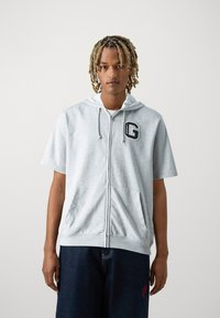 GAP FASHION LOGO HOOD - Majica s kapuljačom i patentnim zatvaračem - light grey