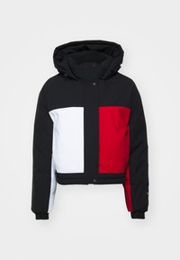 CROP FLAG PUFFER - Žieminė striukė - black