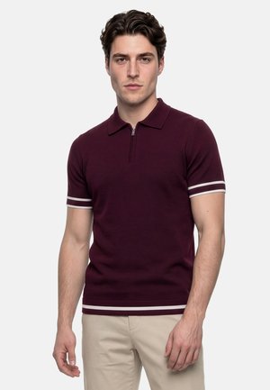 Felix Hardy, HALF ZIPPER POLO SHIRT SHORT SLEEVE - Poloshirts - bordeaux