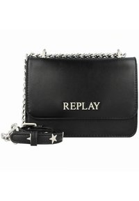 Must nahast risti kanti kott ketiga rihmaga, millel on eesmine klapp ja hõbedane logo. Komplektis eemaldatav rihm tähekujude kaunistustega.