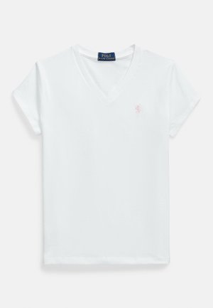COTTON JERSEY V-NECK TEE 7-16Y - Lihtne T-särk - white