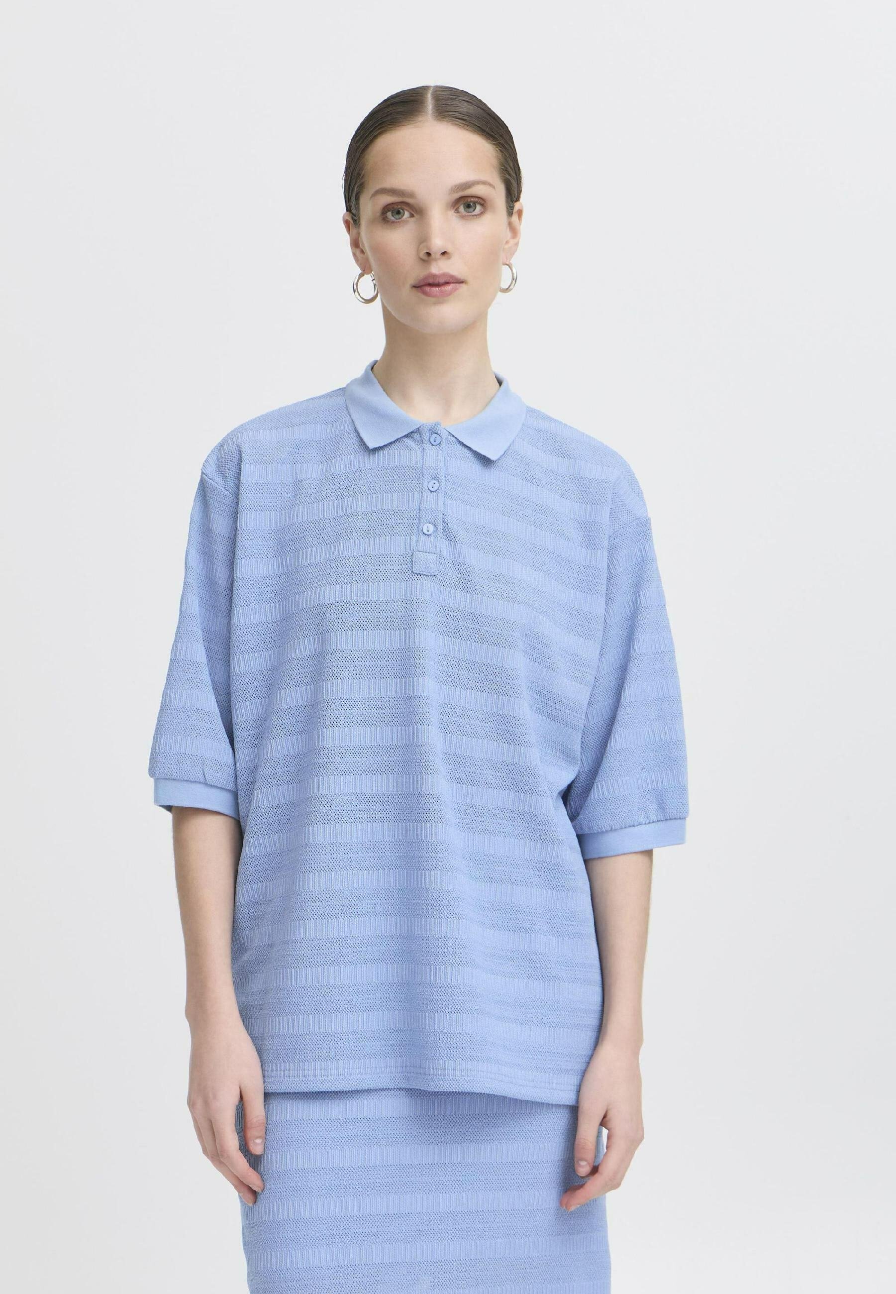 売れ筋商品|||イチ Tシャツ レディース トップス IXKNITTY - Polo shirt - della robbia blue IXKNITTY Poloshirt in della robbia blue polyester | Companys