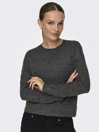 ONLY STRUKTURIERTER - Strickpullover - dark grey melange