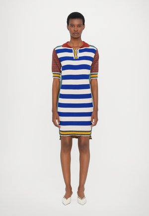 MIX POLO DRESS - Strickkleid - teal mix
