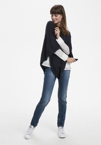 Cream PONCHO - Poncho - royal navy blue
