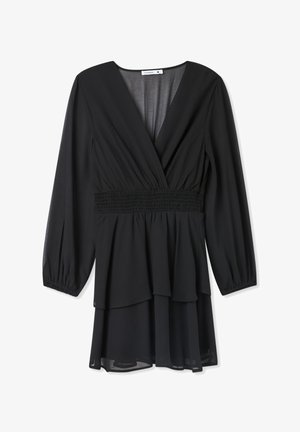 Terranova BALZE PUNTO SMOCK IN VITA - Vestito casual - nero