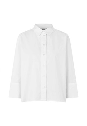 White long-sleeve button-up shirt with a classic collar and standard cuffs, displayed against a plain white background.