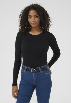 Belt - black w gold buckle