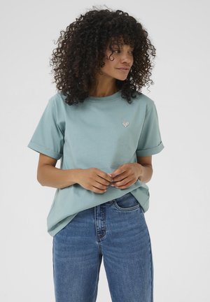 Kaffe KAEMILY - T-shirt con stampa - trellis w. silver heart