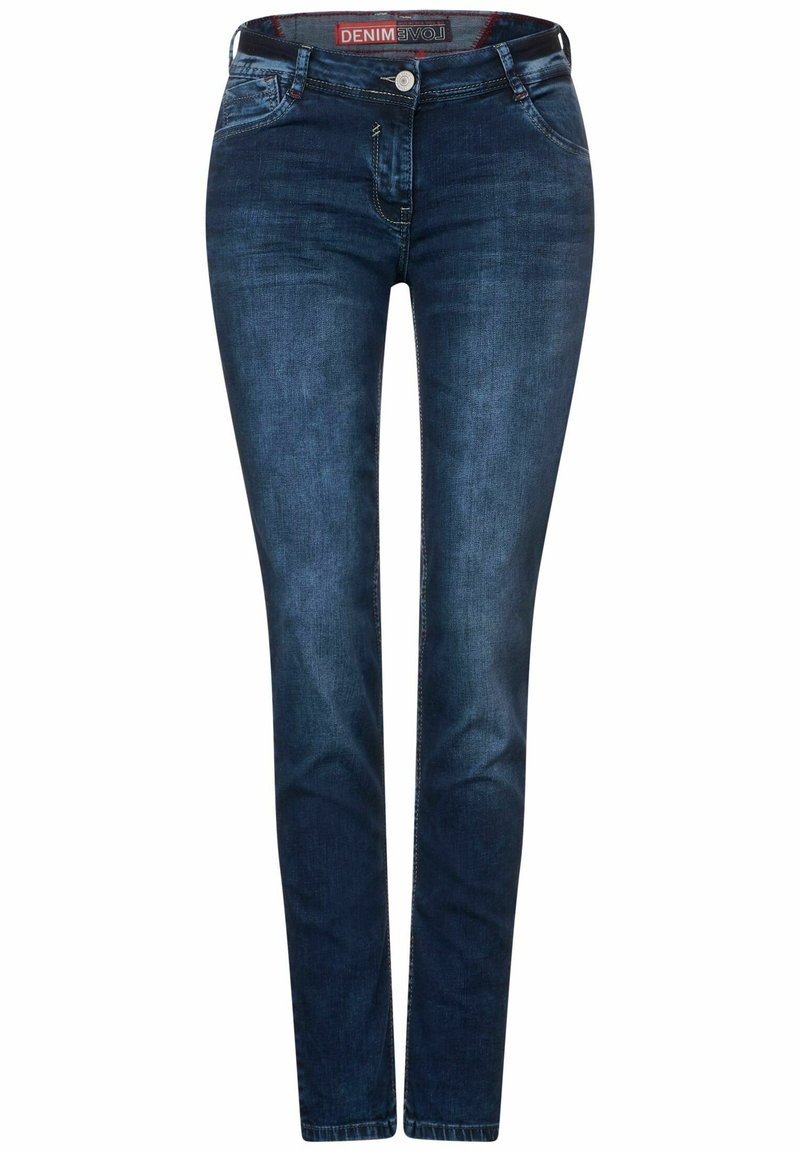 Jeans Slim Vita Alta Cecil Toronto, Mid Blue Used Wash, Taglia 40 Donna
