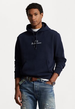 LOGO DOUBLE KNIT HOODIE - Mikina s kapucí - aviator navy