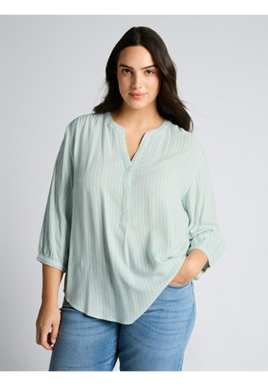 PLUS SIZE - STREIFENMUSTER - Bluse - blue haze white stripe
