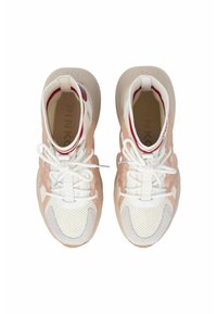 Tenisice s mrežastim i antilop dizajnom u ružičastoj, bijeloj i svijetlo sivoj boji. Imaju vezice, ojačani vrh i oznaku na unutarnjoj ulošci.