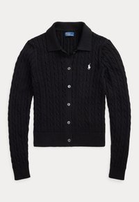 WIMBLEDON CABLE SHORTSLEEVE CARDIGAN - Vest - black