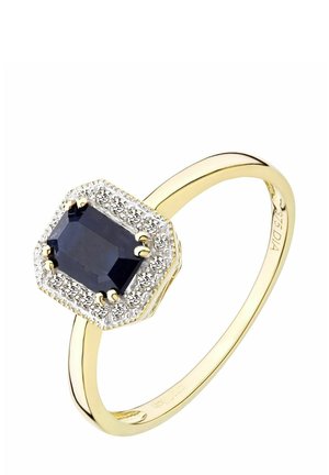 DIAMOND AND SAPPHIRE GEMSTONE RECTANGLE CUT - Anello - yellow gold-coloured