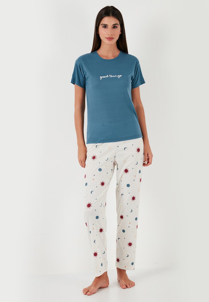 LELA REGULAR FIT - Komplet pidžame - petrol blue