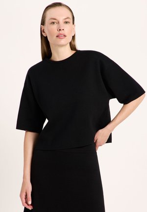 LANIUS, DOUBLEFACE PULLOVER (GOTS) - Basic T-shirt - black  violet