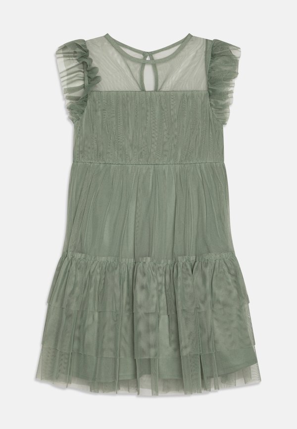 RUFFLE DRESS - Cocktail dress / Party dress - dark sage