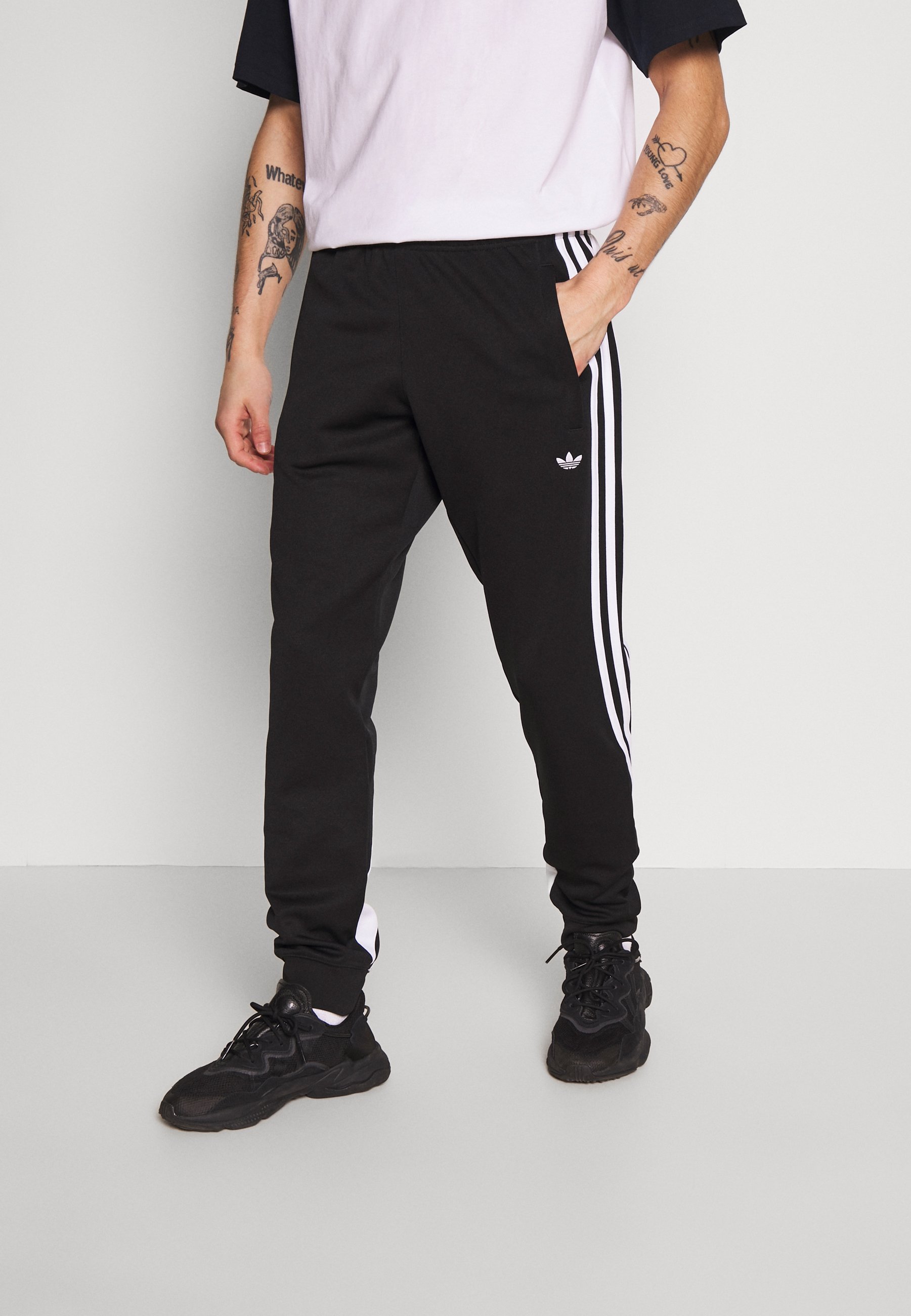 3STRIPES WRAP TRACK PANTS - Trainingsbroek - black/white 3STRIPES WRAP TRACK PANTS - Trainingsbroek - black/white