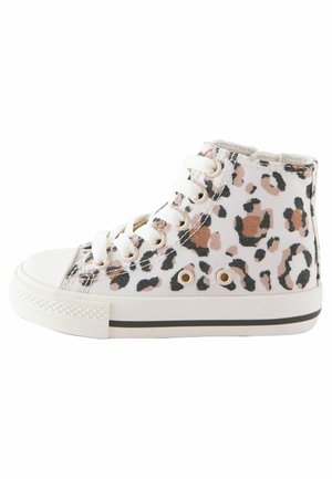 HIGH TOP TRAINERSFIT (F) - Höga sneakers - white tan brown animal print
