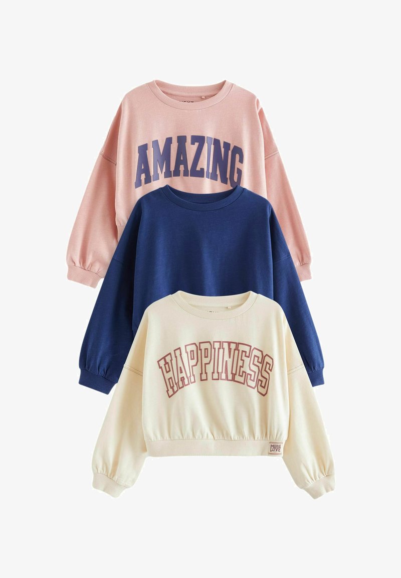 Next VARSITY GRAPHIC 3 PACK - Bluză de molton - pink blue