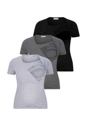 STILL 3ER SET UMSTANDSMODE - Basic T-shirt - schwarz dunkelgrau hellgrau