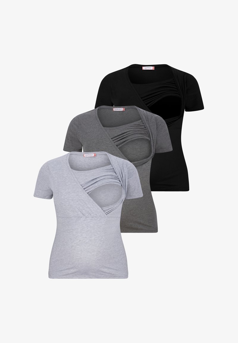 M.M.C. STILL 3ER SET UMSTANDSMODE - Camiseta básica - schwarz dunkelgrau hellgrau