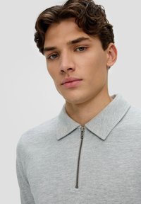 QS Poloshirt - grau meliert