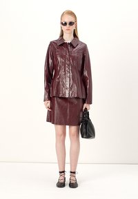 Vero Moda VMLOTTIE PEPLUM JACKET - Imitert skinnjakke - winetasting